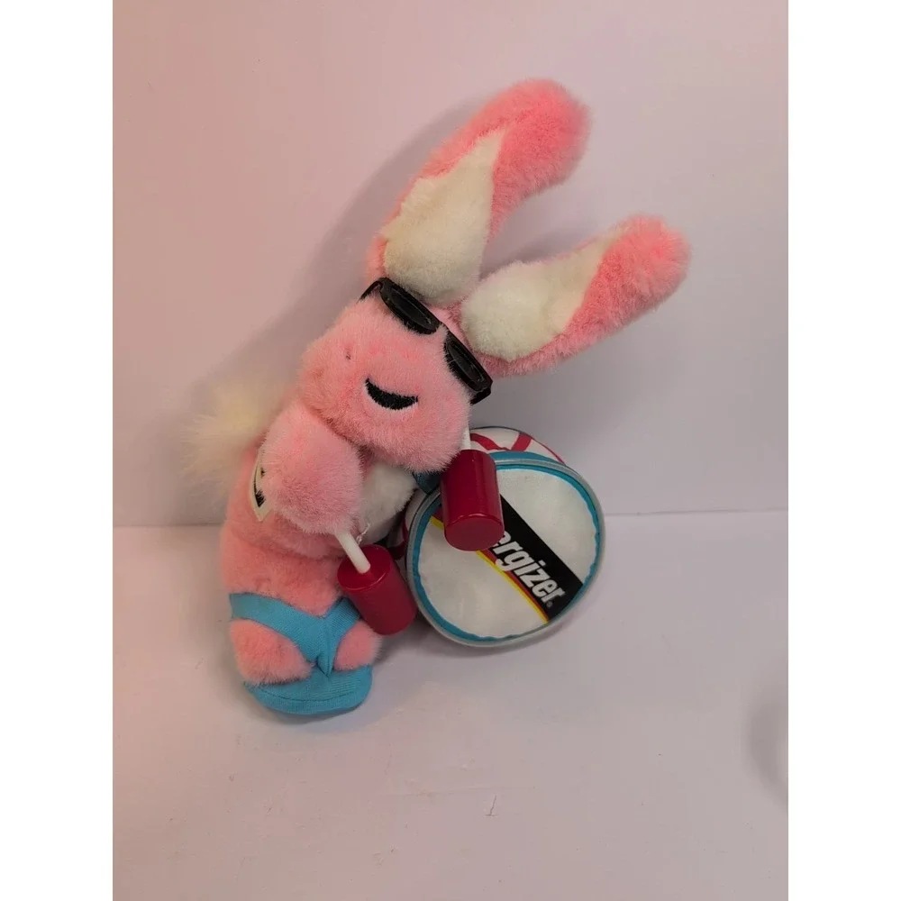Engergizer Bunny Batteries Advertising with Drum Stuffed‎ Plush Toy Vintage